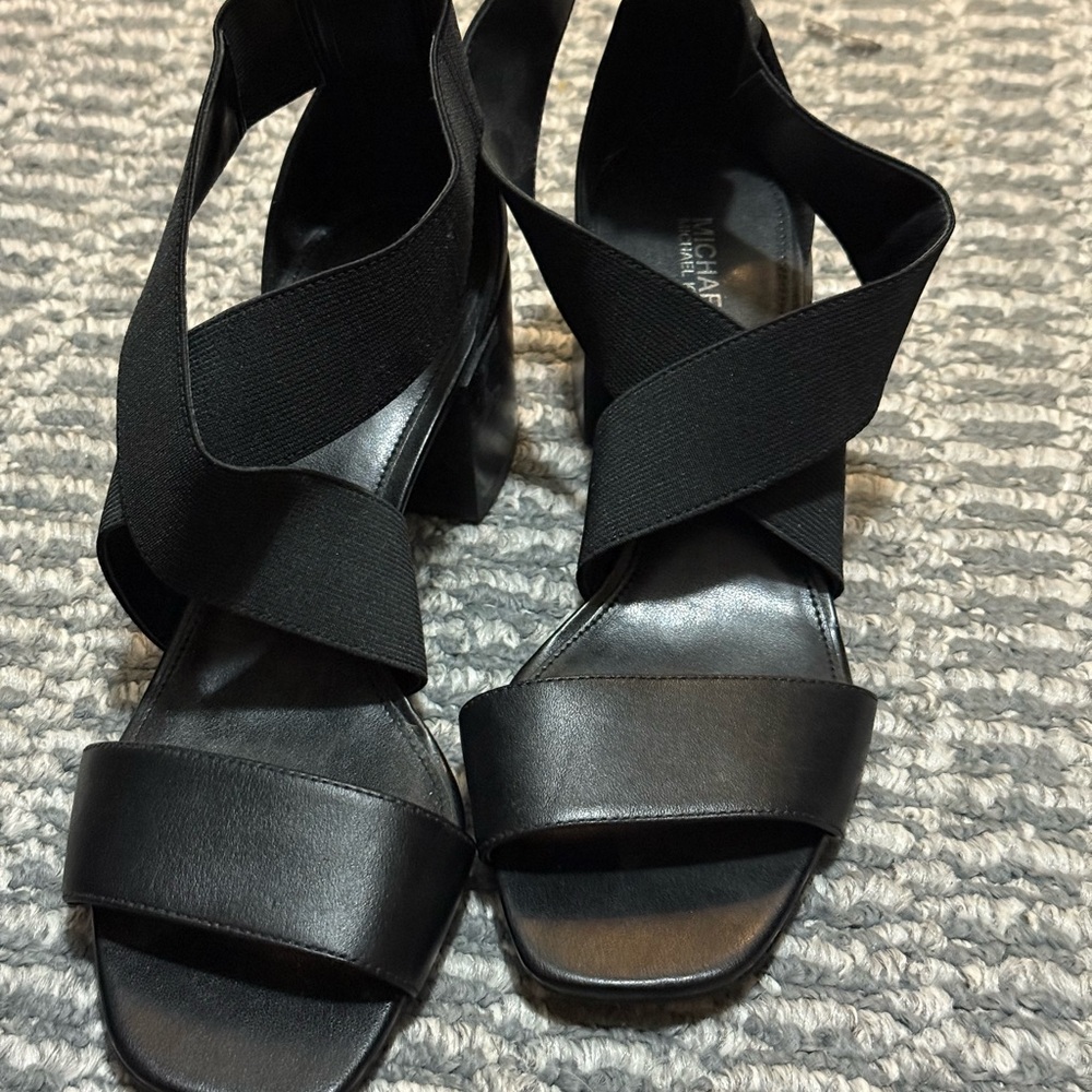 Michael Kors Black Heels with Wide Straps
